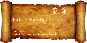 Reisz Henrik névjegykártya